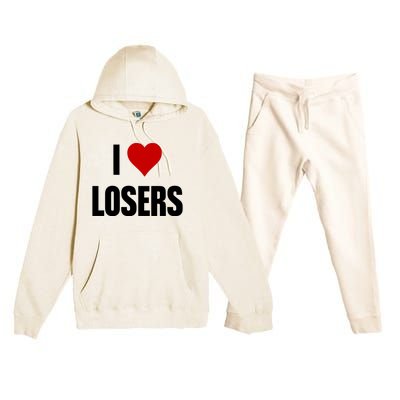 Linabob Wearing I Love Losers Premium Hooded Sweatsuit Set