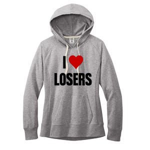 Linabob Wearing I Love Losers Women's Fleece Hoodie