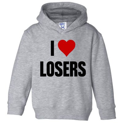 Linabob Wearing I Love Losers Toddler Hoodie