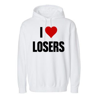 Linabob Wearing I Love Losers Garment-Dyed Fleece Hoodie