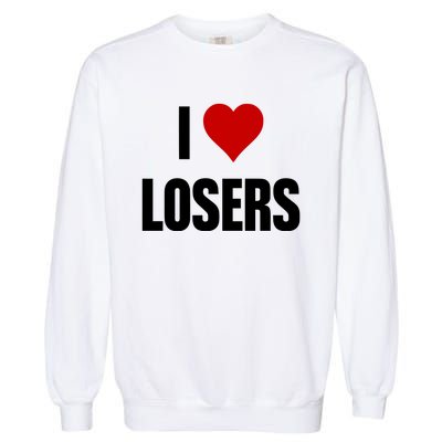 Linabob Wearing I Love Losers Garment-Dyed Sweatshirt