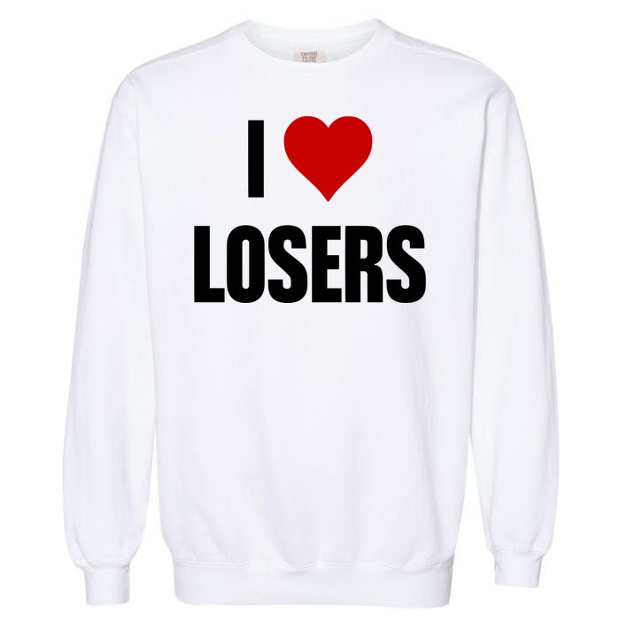 Linabob Wearing I Love Losers Garment-Dyed Sweatshirt