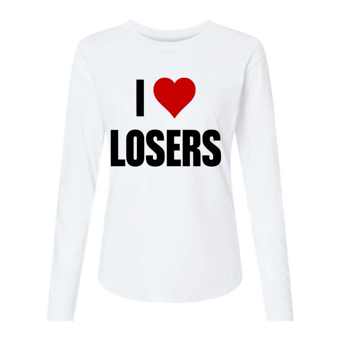 Linabob Wearing I Love Losers Womens Cotton Relaxed Long Sleeve T-Shirt