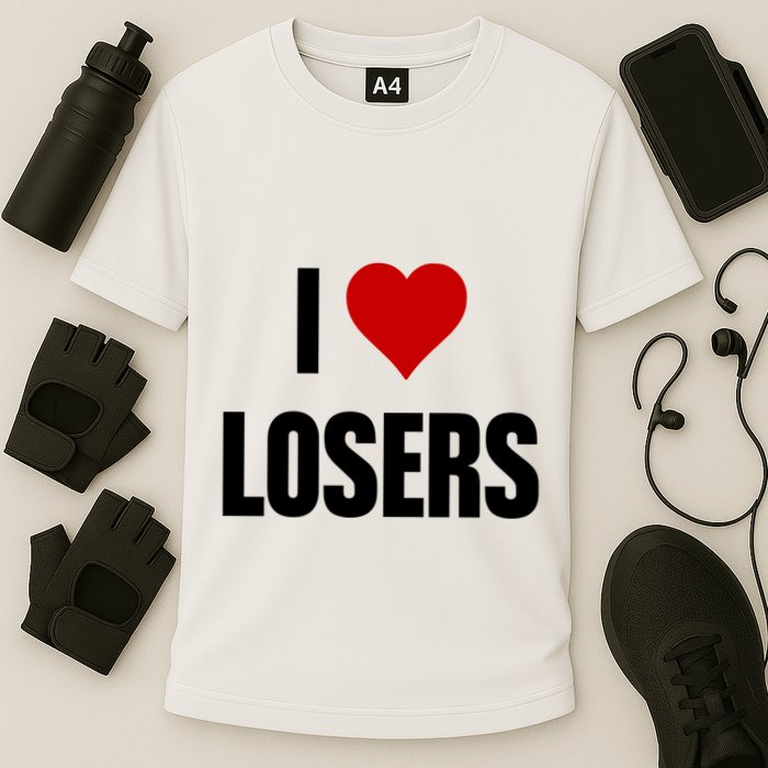 Linabob Wearing I Love Losers Cooling Performance Crew T-Shirt