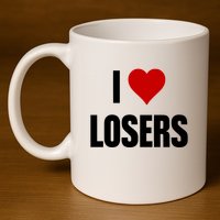 Linabob Wearing I Love Losers 11oz C Handle Ceramic Mug