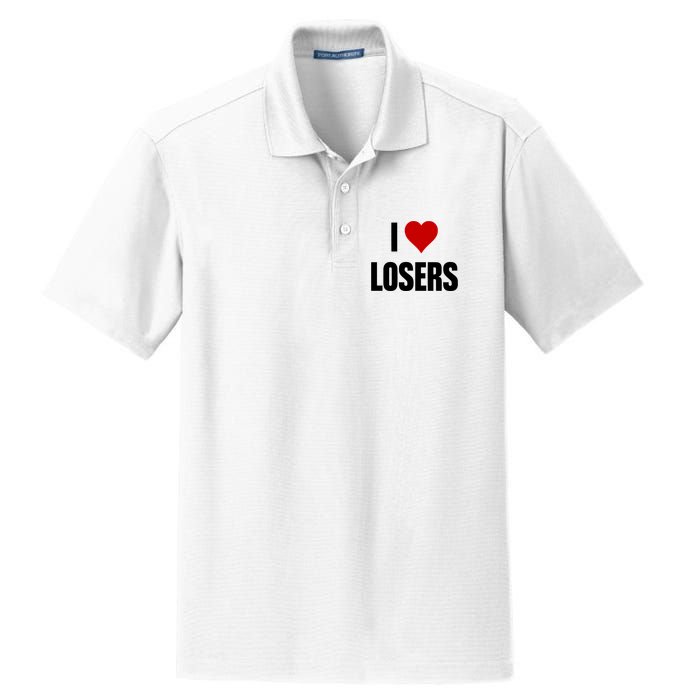 Linabob Wearing I Love Losers Dry Zone Grid Polo