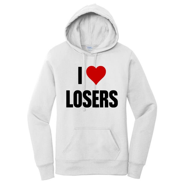 Linabob Wearing I Love Losers Women's Pullover Hoodie