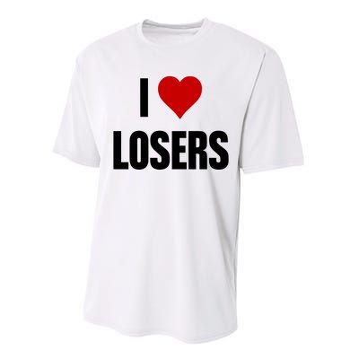 Linabob Wearing I Love Losers Performance Sprint T-Shirt