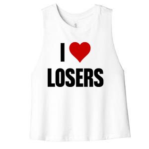 Linabob Wearing I Love Losers Women's Racerback Cropped Tank