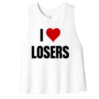 Linabob Wearing I Love Losers Women's Racerback Cropped Tank