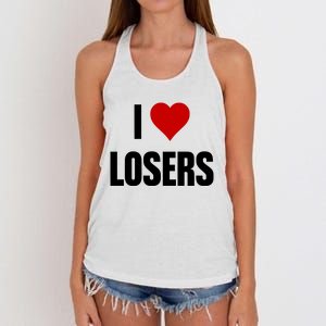 Linabob Wearing I Love Losers Women's Knotted Racerback Tank