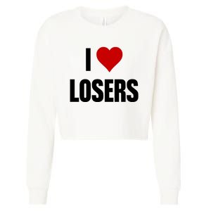 Linabob Wearing I Love Losers Cropped Pullover Crew