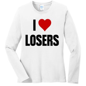 Linabob Wearing I Love Losers Ladies Long Sleeve Shirt