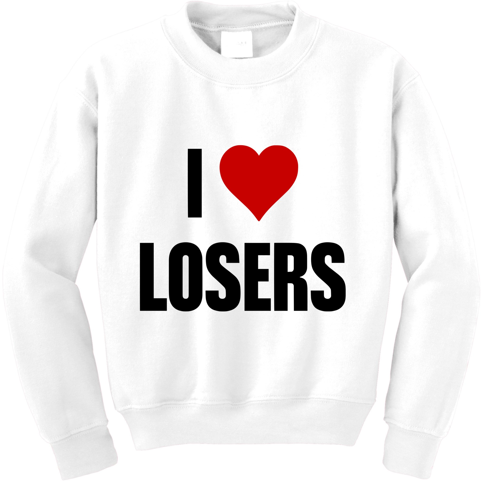 Linabob Wearing I Love Losers Kids Sweatshirt