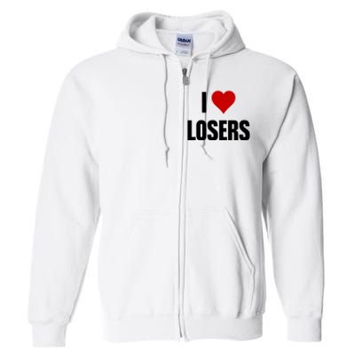 Linabob Wearing I Love Losers Full Zip Hoodie