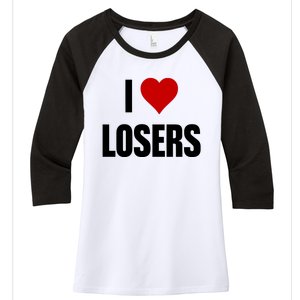 Linabob Wearing I Love Losers Women's Tri-Blend 3/4-Sleeve Raglan Shirt