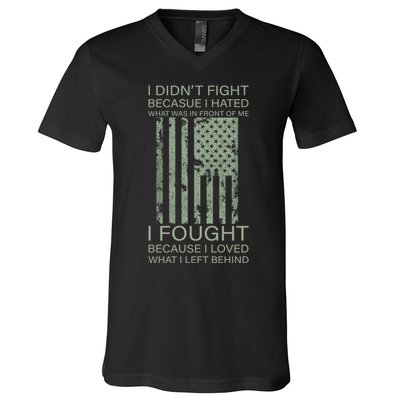 Fight For Your Loved Ones Veteran V-Neck T-Shirt