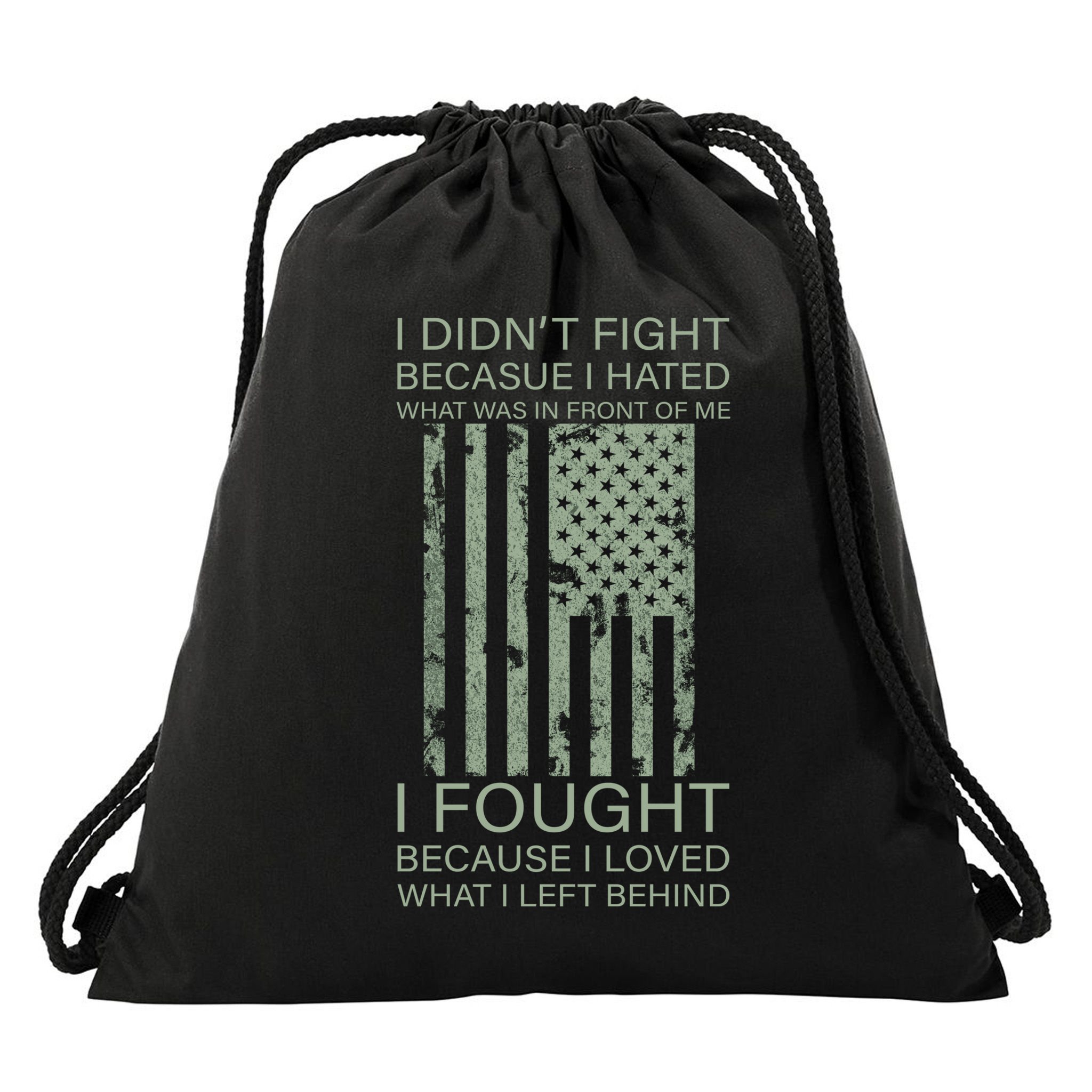 Fight For Your Loved Ones Veteran Drawstring Bag
