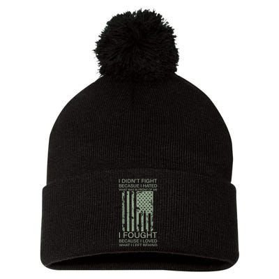 Fight For Your Loved Ones Veteran Pom Pom 12in Knit Beanie