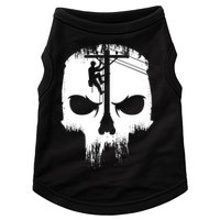 Lineman Worker Journeyman Skull Line Man Patriotic Labor Day Doggie Tank