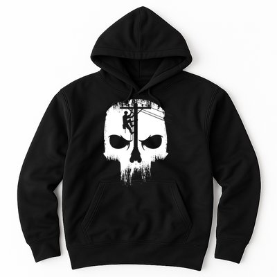 Lineman Worker Journeyman Skull Line Man Patriotic Labor Day Hoodie