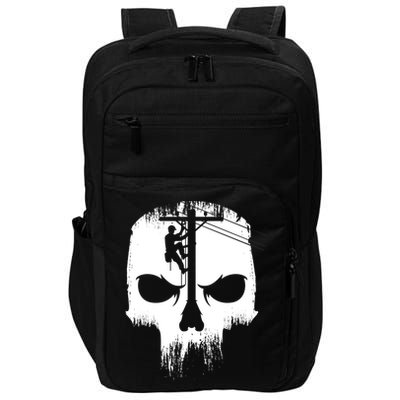 Lineman Worker Journeyman Skull Line Man Patriotic Labor Day Impact Tech Backpack