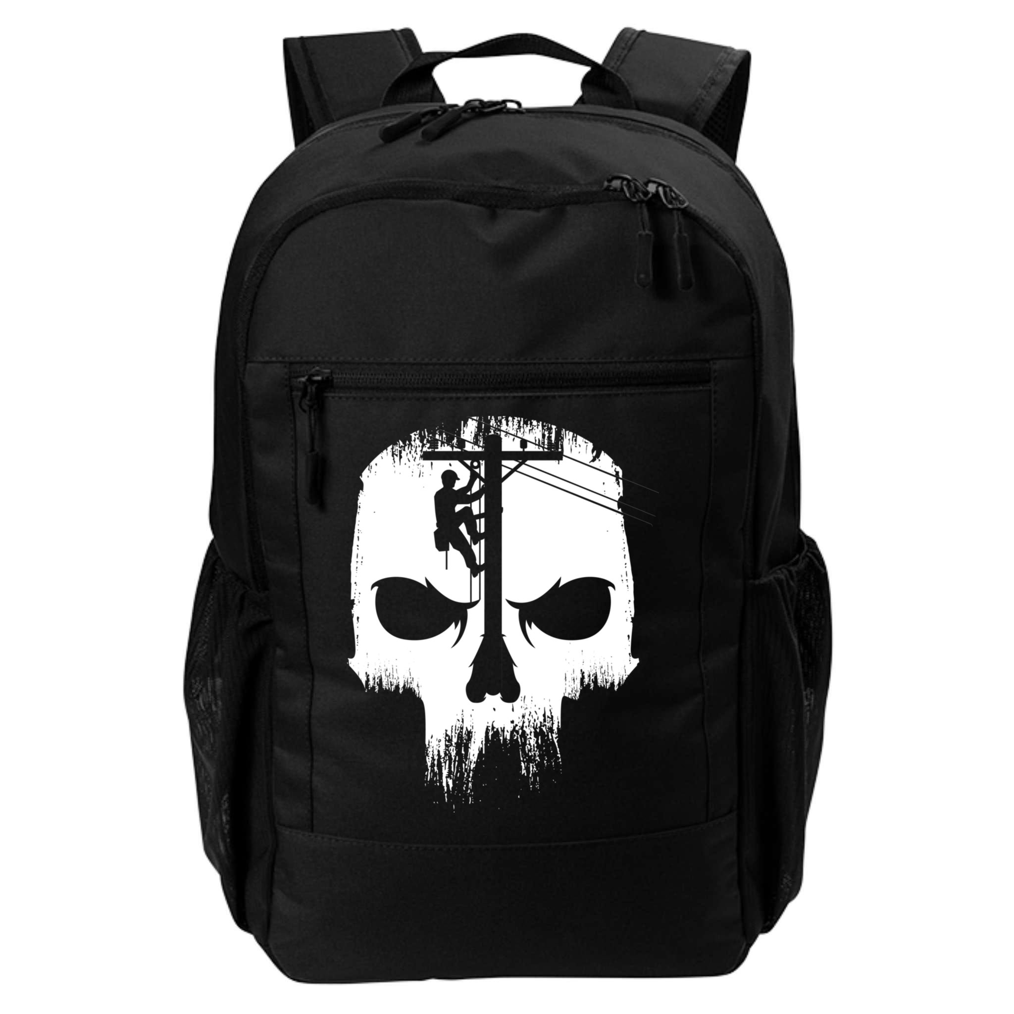 Lineman Worker Journeyman Skull Line Man Patriotic Labor Day Backpack