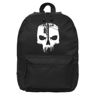 Lineman Worker Journeyman Skull Line Man Patriotic Labor Day 16 in Basic Backpack