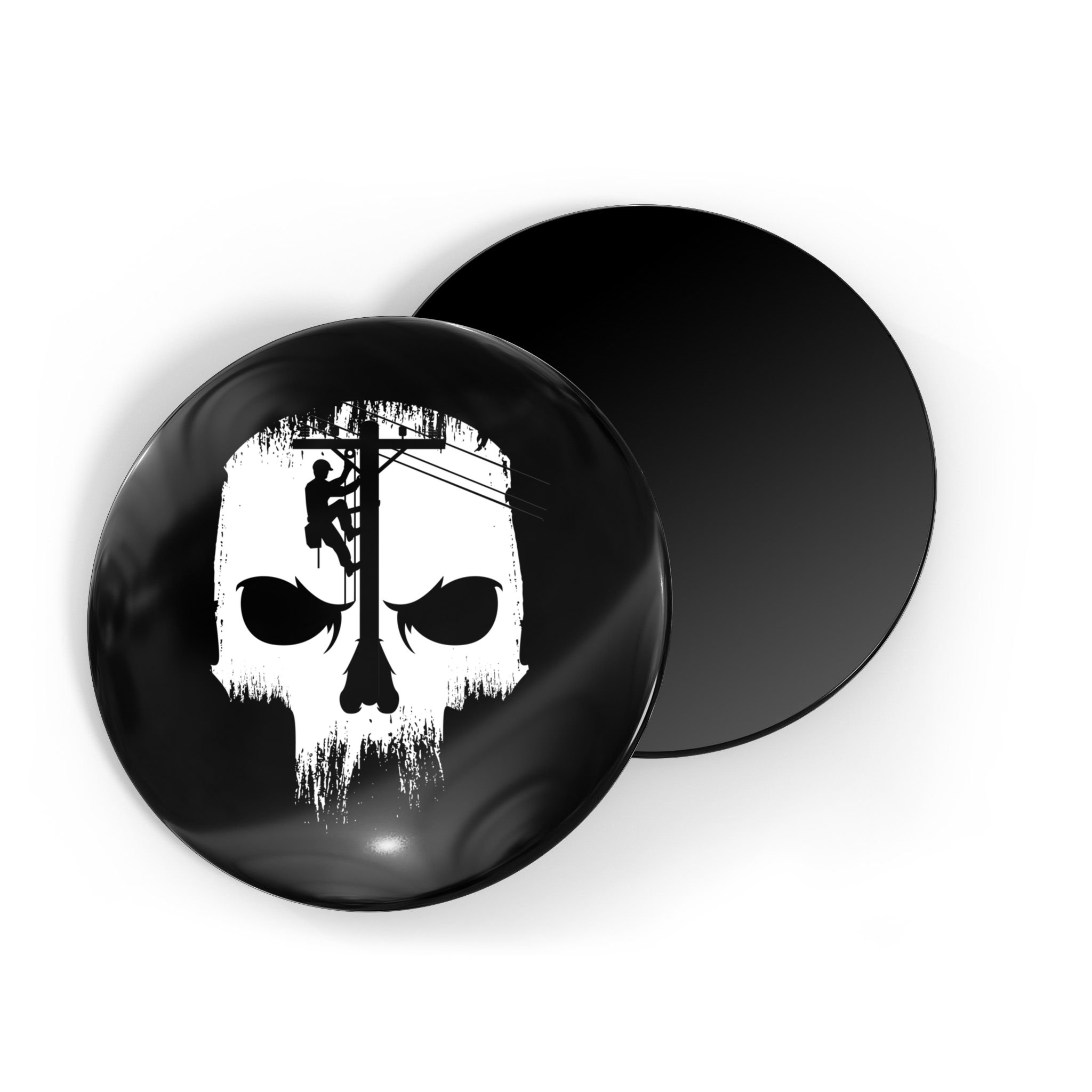 Lineman Worker Journeyman Skull Line Man Patriotic Labor Day Magnet