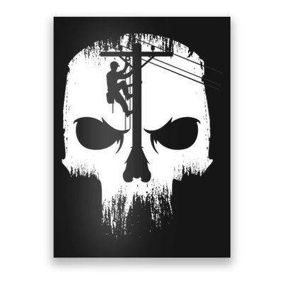 Lineman Worker Journeyman Skull Line Man Patriotic Labor Day Poster