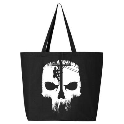 Lineman Worker Journeyman Skull Line Man Patriotic Labor Day 25L Jumbo Tote