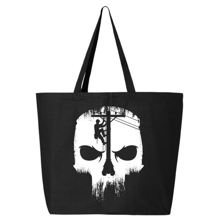 Lineman Worker Journeyman Skull Line Man Patriotic Labor Day 25L Jumbo Tote
