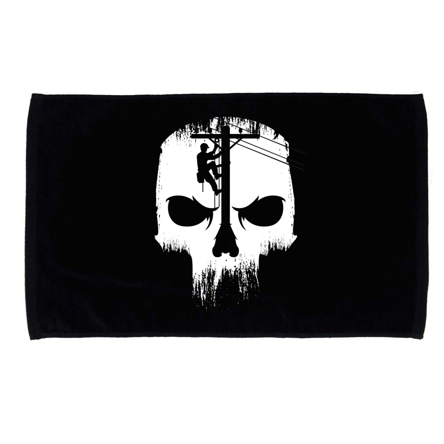 Lineman Worker Journeyman Skull Line Man Patriotic Labor Day Microfiber Hand Towel