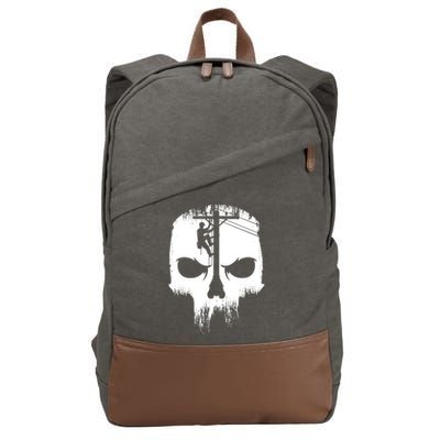 Lineman Worker Journeyman Skull Line Man Patriotic Labor Day Cotton Canvas Backpack