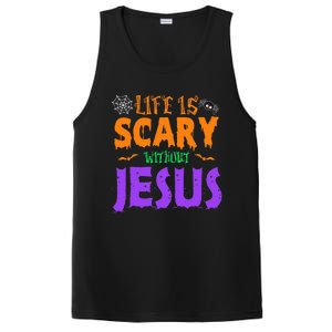 Life Without Jesus Is Scary Fall Christian Halloween Jesus PosiCharge Competitor Tank