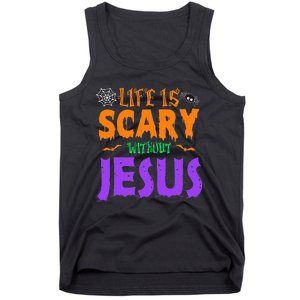 Life Without Jesus Is Scary Fall Christian Halloween Jesus Tank Top