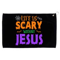 Life Without Jesus Is Scary Fall Christian Halloween Jesus Grommeted Golf Towel