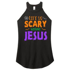 Life Without Jesus Is Scary Fall Christian Halloween Jesus Women's Perfect Tri Rocker Tank