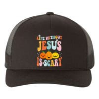 Life Without Jesus Is Scary Fun Halloween Pumpkin Christian Catholic Yupoong Adult 5-Panel Trucker Hat