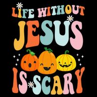 Life Without Jesus Is Scary Fun Halloween Pumpkin Christian Catholic Impact Tech Backpack