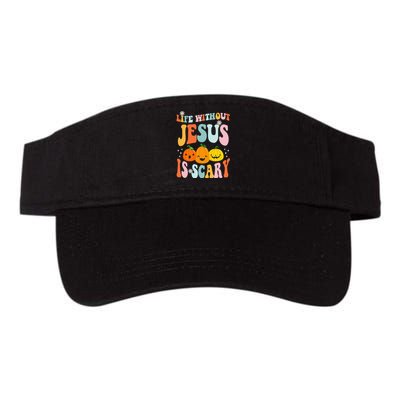 Life Without Jesus Is Scary Fun Halloween Pumpkin Christian Catholic Valucap Bio-Washed Visor