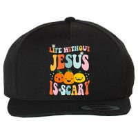 Life Without Jesus Is Scary Fun Halloween Pumpkin Christian Catholic Wool Snapback Cap