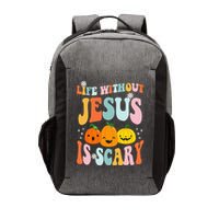 Life Without Jesus Is Scary Fun Halloween Pumpkin Christian Catholic Vector Backpack