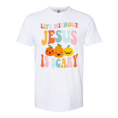 Life Without Jesus Is Scary Fun Halloween Pumpkin Christian Catholic Softstyle CVC T-Shirt