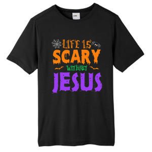 Life Without Jesus Is Scary Fall Christian Halloween Jesus Tall Fusion ChromaSoft Performance T-Shirt