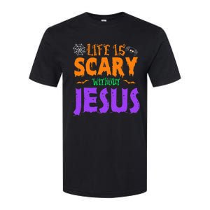 Life Without Jesus Is Scary Fall Christian Halloween Jesus Softstyle CVC T-Shirt