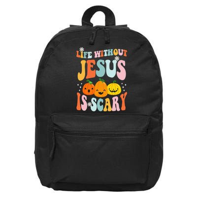 Life Without Jesus is Scary Fall Christian Halloween Jesus 16 in Basic Backpack