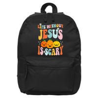 Life Without Jesus is Scary Fall Christian Halloween Jesus 16 in Basic Backpack