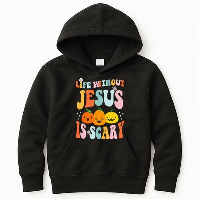 Life Without Jesus is Scary Fall Christian Halloween Jesus Kids Hoodie