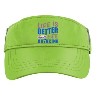 Life With Kayaking Canoe Water Sports Kayak Cool Gift Adult Drive Performance Visor